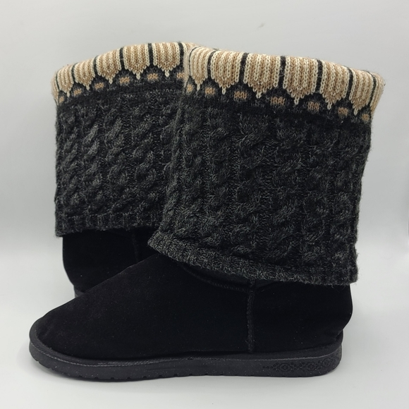 Muk Luks Womens Cheryl Boots Size 10 Sweater Knit Fold Over - Picture 8 of 15